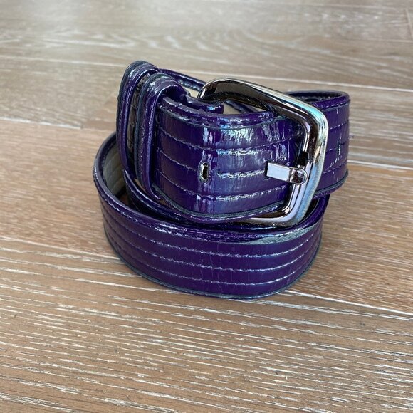 Vegan Patent Leather BeltPurpleXL